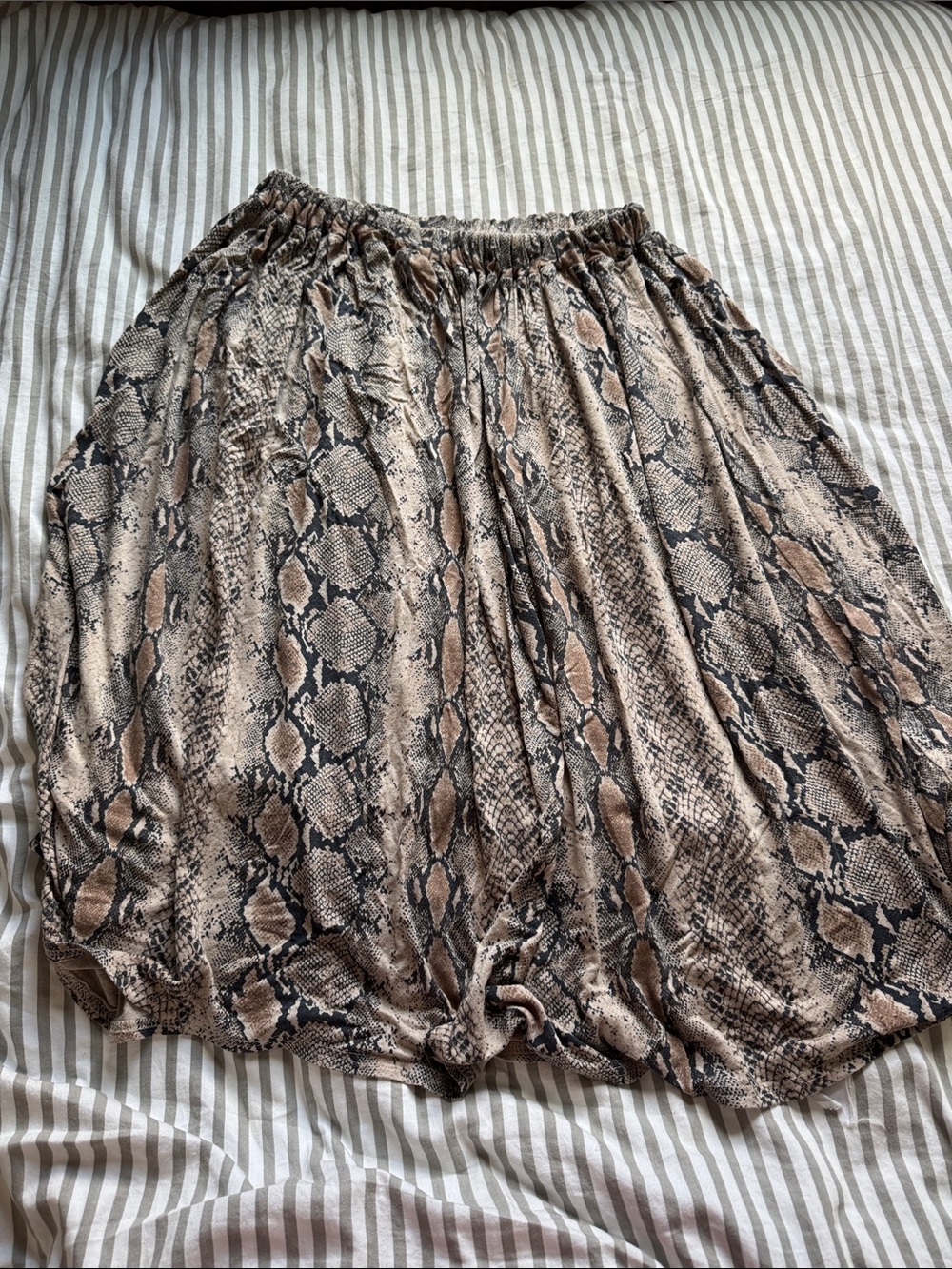 Snake Print midi Skirt in Neutral Tones